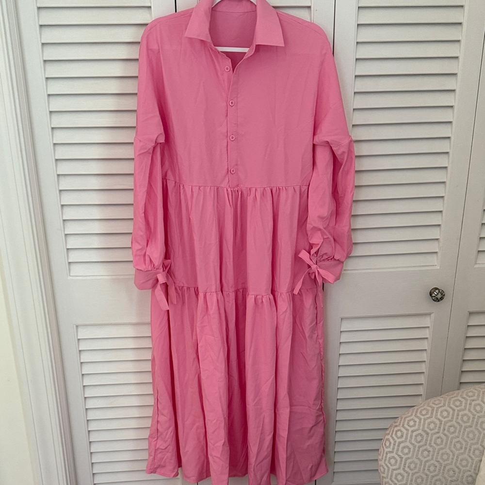 Lulu's Pink Long Sleeve Dress